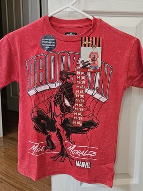 Marvel Red Miles Morales 'Brooklyn' Graphic Tee